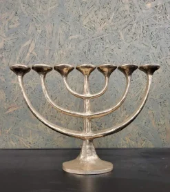 7 armet lysestage i bronze