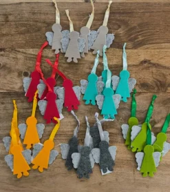 24 stk, Engel i filt, Ass. farve