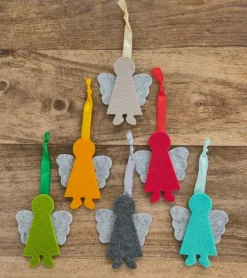 24 stk, Engel i filt, Ass. farve