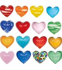 150 stk Glashjerter i forskellige farver