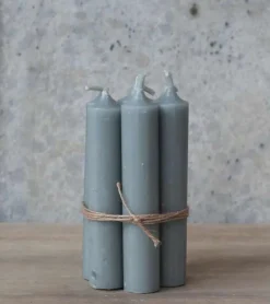 6 stk. Grå bedelys, 11cm