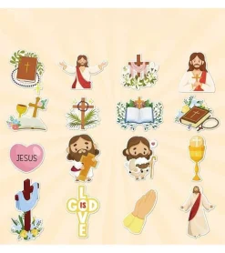 16 stk klistermærker med Jesus