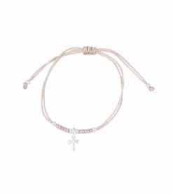 Armbånd gammelrosa med kors