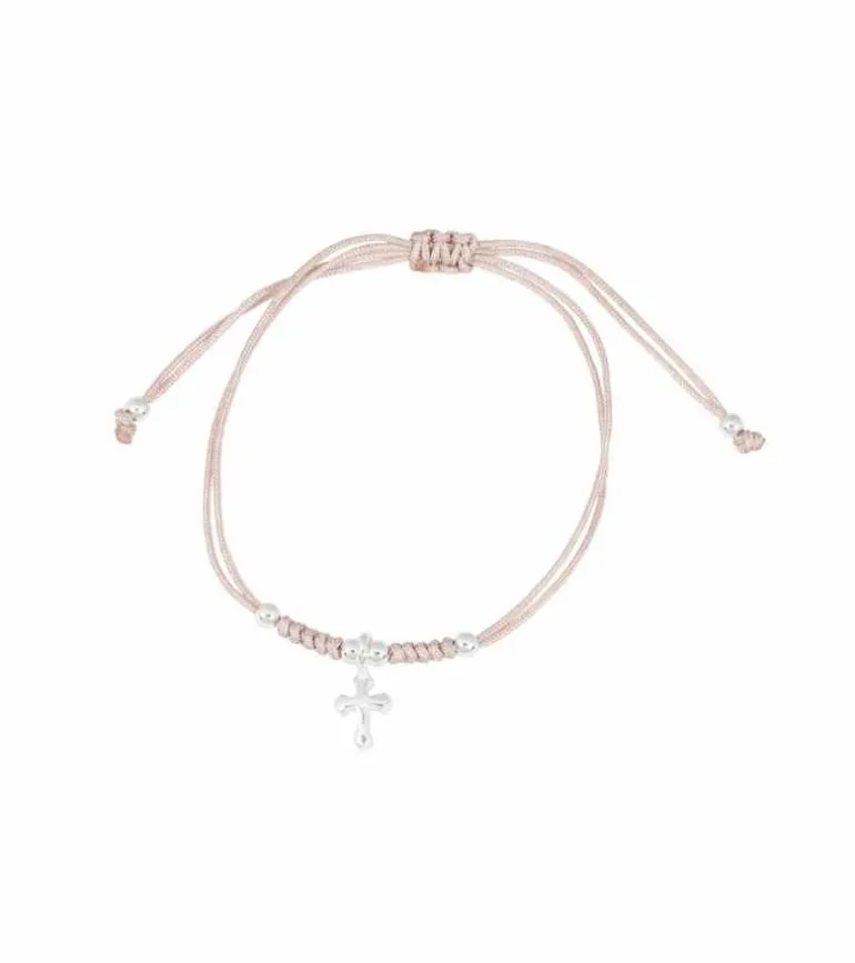 Armbånd gammelrosa med kors