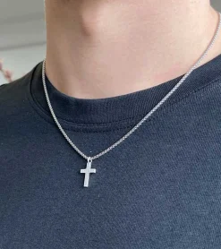 By Gabay, Herre Sølv Kors med kæde, 52 cm