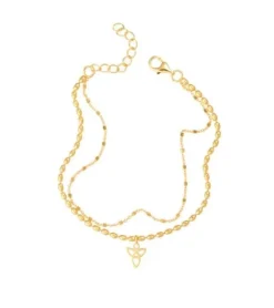 By Gabay, Skytsengel armbånd m. dobbeltkæde, guld, str M/L