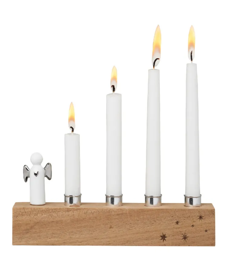 Engel adventsstage, sølv til juletræslys