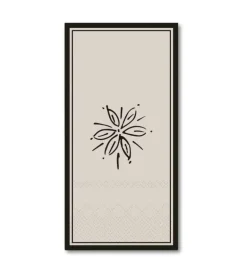 Grå serviet med blomst