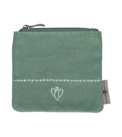 Grøn pung i bomuld med engel