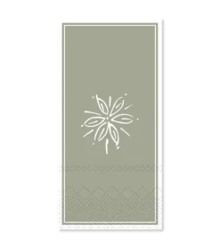 Grøn serviet med blomst