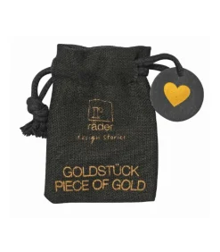 Guld Hjerte amulet i pose