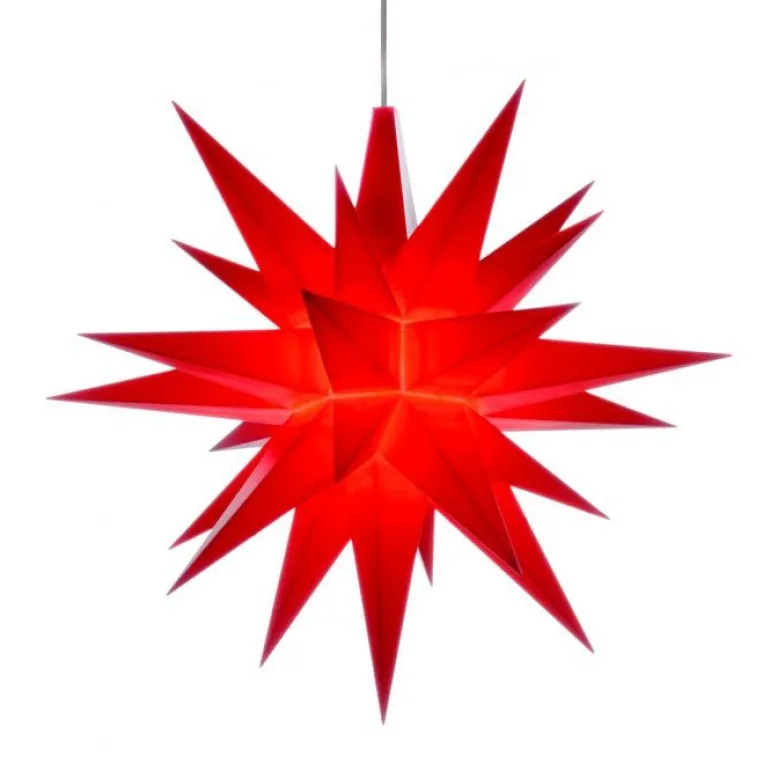 Herrnhuter Stjerne, Rød, Plast, 13 cm LED