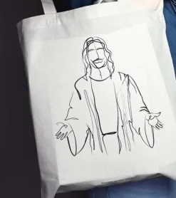 Hvid mulepose med Jesus