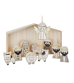 Julekrybbe i træ, 11 dele