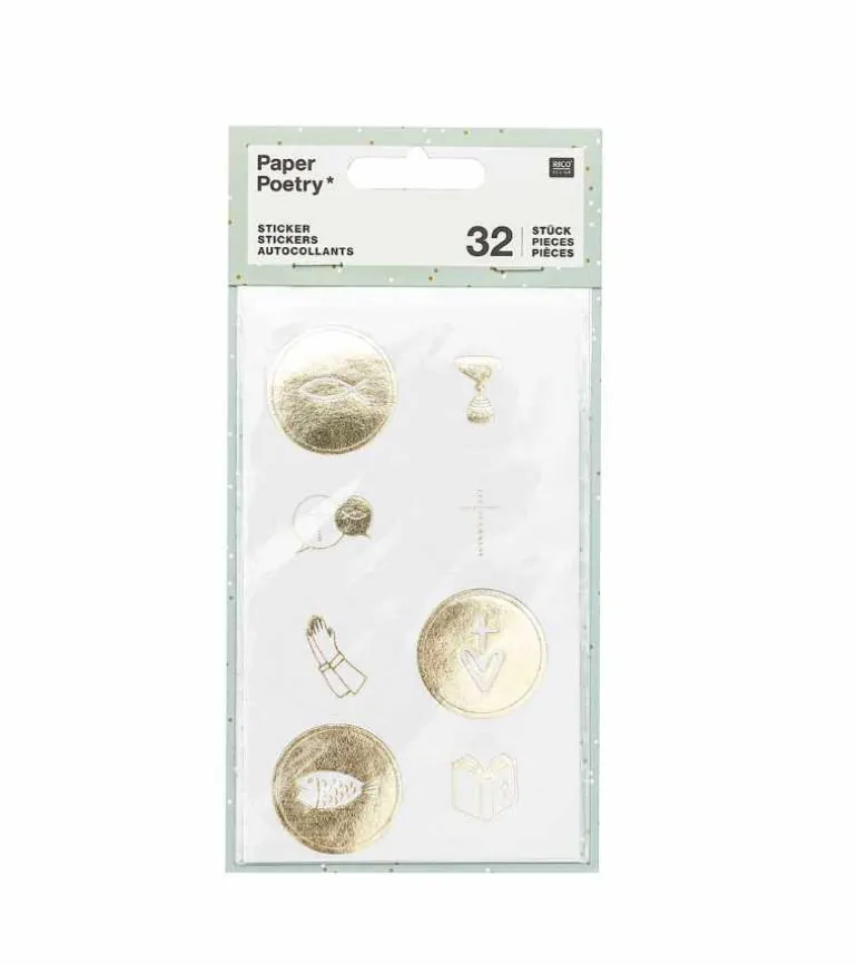 Klistermærke Sæt, Symboler, hvid og guld