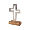 Kors i aluminium på træfod, Lille