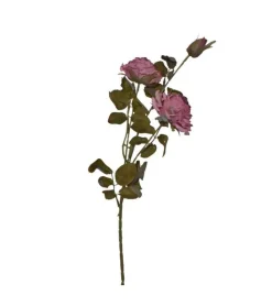 Kunstig blomst, 3 grene, 3 blomster, gammelrosa