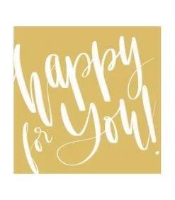 Kvadratisk Postkort: Happy for you!