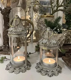 Lanterne, antik guld, 25cm