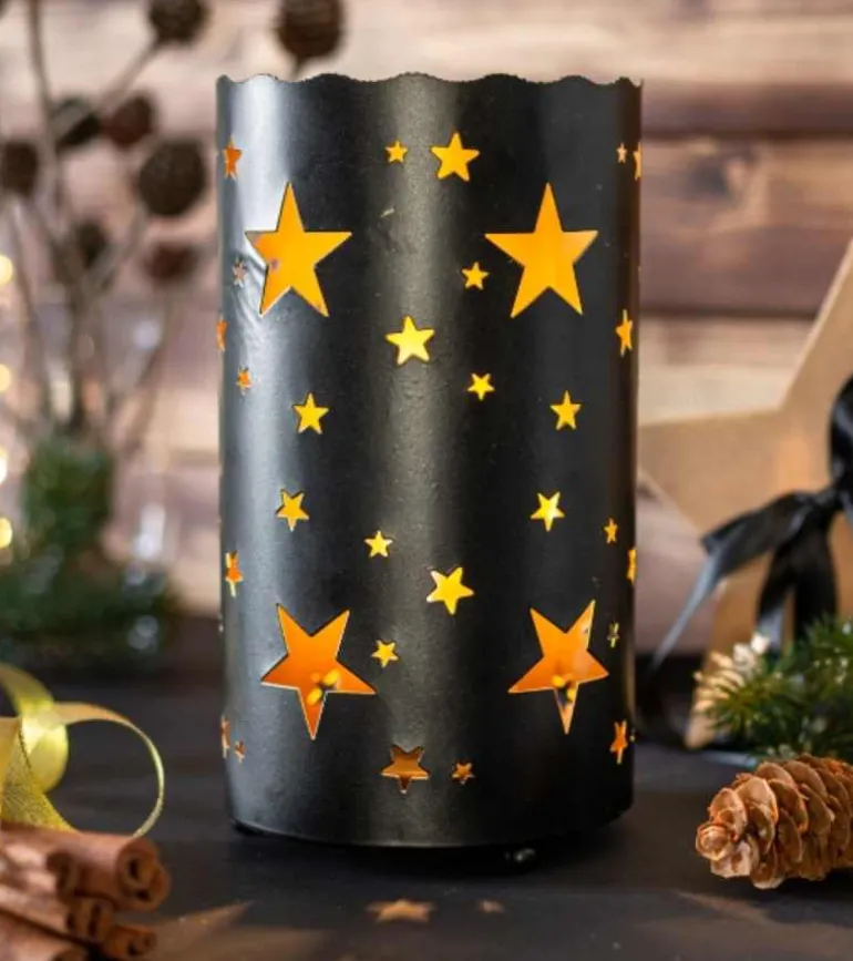 LED lanterne med stjerner, 23cm