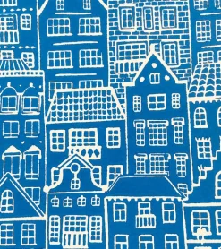 Linoleumstryk: I min faders hus er der mange boliger, A4 Plakat, Blå