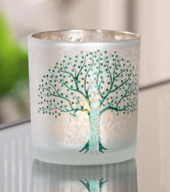 Livets træ, Glas hurricane, 8 cm