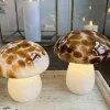 Mushroom glaslampe LED, Cognac, lille