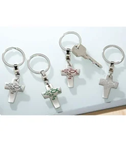 Nøglering, kors med fiskesymboler