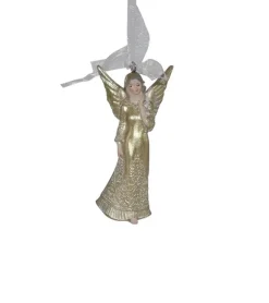 Ophæng, Englepige m. hånd på halsen, Guld