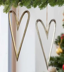 Ophæng, Guld hjerte, 24 cm