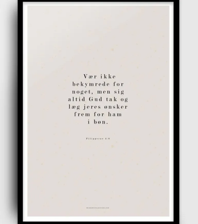 Plakat: Vær ikke bekymrede for noget, A3