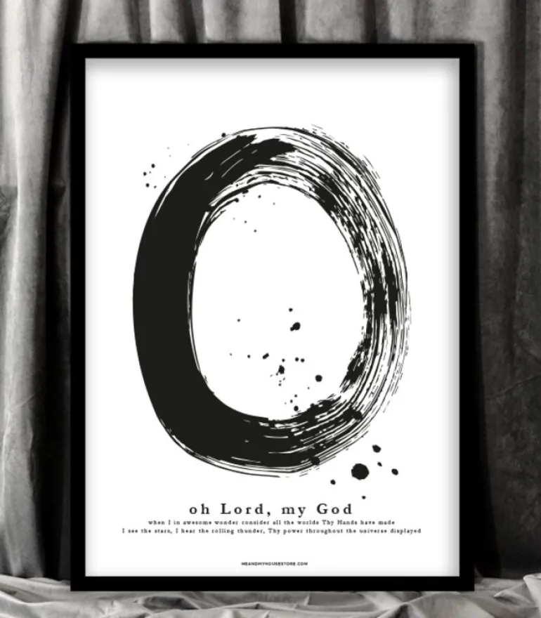 Poster med stort O: Oh Lord, my God, A3