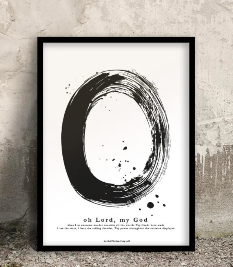 Poster med stort O: Oh Lord, my God, A3