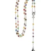 Rosenkrans m. små farverige milleflori-perler
