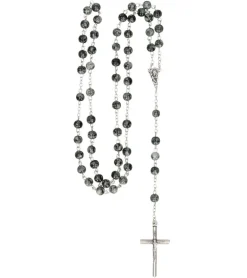 Rosenkrans med grå marmorperler