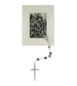 Rosenkrans med grå marmorperler
