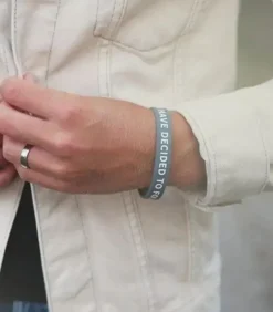 SilikoneArmbånd: I have decided to follow Jesus, GRÅ