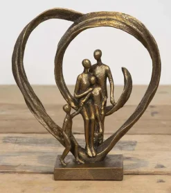 Skulptur: Familie ved Hjertet, 26 cm