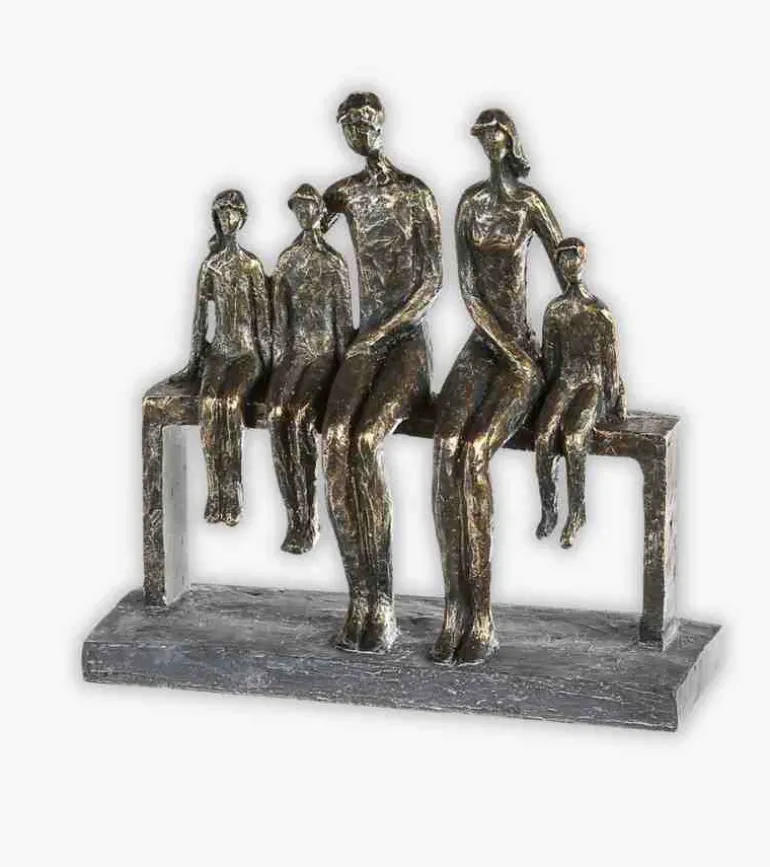 Skulptur: Familien har hjemstad i hjertet, metal, 26 cm