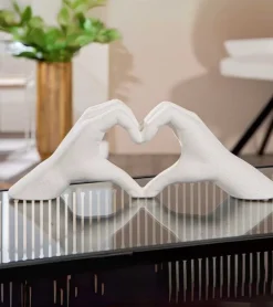 Skulptur, Hænder i keramik, Cream