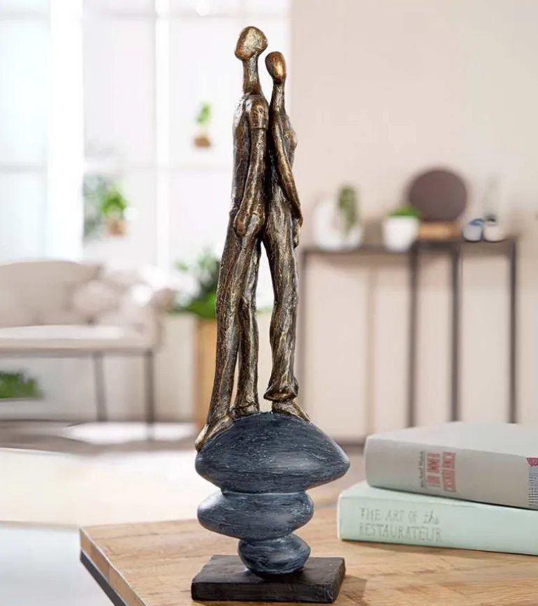 Skulptur, Par med ryggen til hinanden, 38 cm