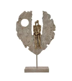 Skulptur, Par siddende i skulptur, 34 cm