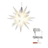 Sæt a 1 Herrnhuter Stjerne, Hvid, 13 cm LED, incl. adapter