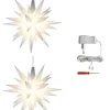 Sæt a 2 Herrnhuter Stjerne, Hvid, 13 cm LED, incl. adapter