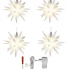 Sæt a 4 Herrnhuter Stjerner, Hvid, 13 cm LED, incl. adapter