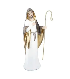 3-Sæt, Julekrybbe figurer, Cream og guld, 26 cm