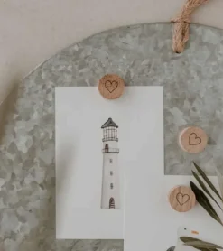 Træmagnet med hjerte, 3 pak