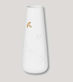 Vase med guldblad, 21 cm
